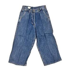 Vintage 90s Dries Van Noten Pleated Front Wide Leg Designer Jeans